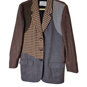 Eisen Atelier patchwork blazer jacket, vintage.  Size S.